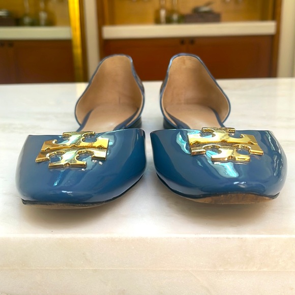 Tory Burch D’Orsay Blue Patent Leather Flats - Picture 8 of 12